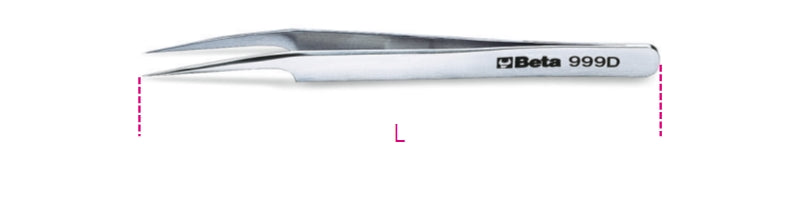 999D-EXTRA SLIM ANGLED SPRING TWEEZERS