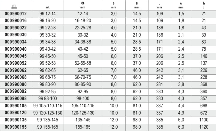 99 155-165-HOOK WR. WITH SQUARE NOSES