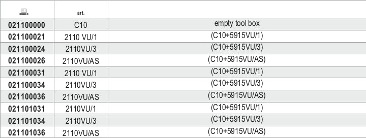 2110VU/AS-TOOL BOX C10 + 68 PCS