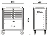 C37A/7-G-MOB.ROLLER CAB 7 DRAW.ANTI-TILT