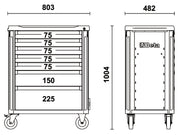 C37A/7-G-MOB.ROLLER CAB 7 DRAW.ANTI-TILT