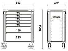 C37A/7-G-MOB.ROLLER CAB 7 DRAW.ANTI-TILT