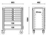 C37/8-G-MOBILE ROLLER CAB WITH 8 DRAWERS