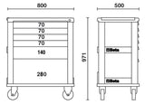 C39-6/G-MOBILE ROLLER CAB 6 DRAWERS GREY