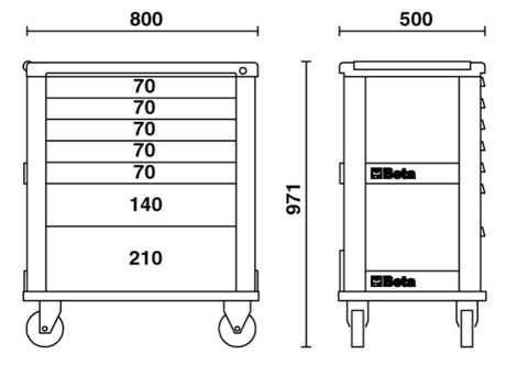 C39-7/G-MOBILE ROLLER CAB 7 DRAWERS GREY