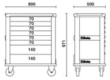 C39-8/G-MOBILE ROLLER CAB 8 DRAWERS GREY