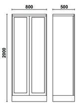 C55AT2-SHEET TOOL CABINET 2 CLEAR DOORS