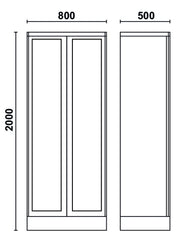C55AT2-SHEET TOOL CABINET 2 CLEAR DOORS