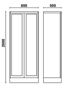 C55AT2-SHEET TOOL CABINET 2 CLEAR DOORS