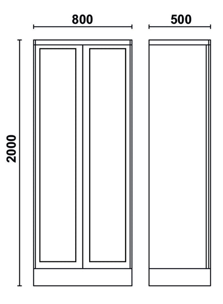 C55AT2-SHEET TOOL CABINET 2 CLEAR DOORS