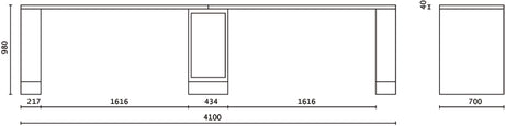 C55BO/D4-DOUBLE 4M-LONG WORKBENCH ORANGE