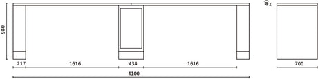 C55BG/D4-DOUBLE 4M-LONG WORKBENCH GREY