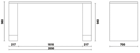 C55BG/2-2M LONG WORKBENCH, GREY