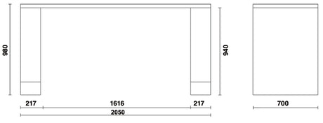 C55BO/2-2M LONG WORKBENCH - ORANGE