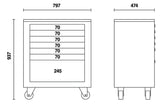 C55C7-MOBILE ROLLER CAB WITH 7 DRAWERS