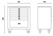 C55C7-MOBILE ROLLER CAB WITH 7 DRAWERS