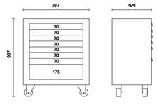 C55C8-ROLLER CAB MODULE WITH 8 DRAWERS