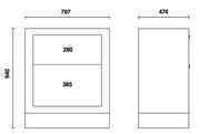 C55M2-FIXED MODUL WITH 2 DRAWERS