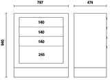C55M4-FIXED MODULE WITH 4 DRAWERS