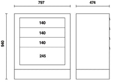C55M4-FIXED MODULE WITH 4 DRAWERS