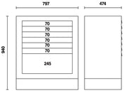 C55M7-FIXED MODULE WITH 7 DRAWERS