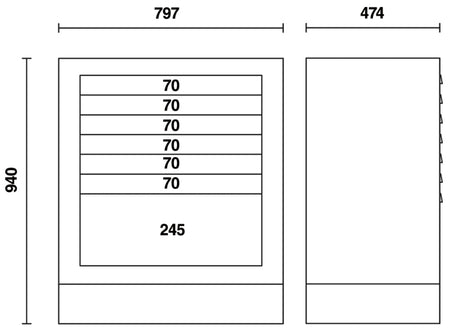 C55M7-FIXED MODULE WITH 7 DRAWERS