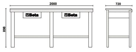 C56W-O-WORKBENCH WITH WOOD TOP