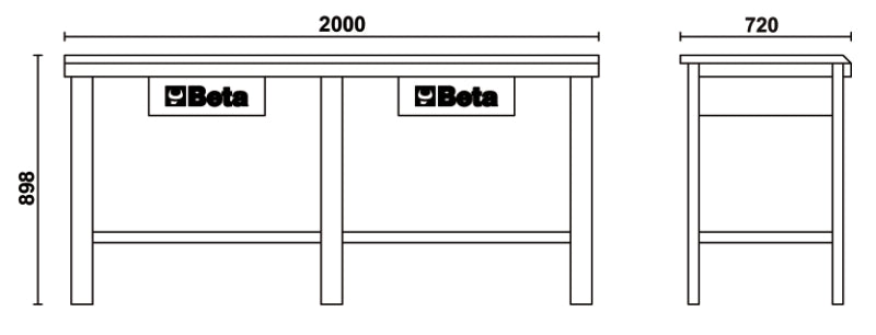 C56W-G-WORKBENCH WITH WOOD TOP