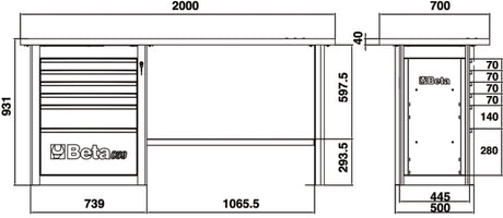 C59A-O-ENDURANCE WORKBENCH 6 DRAWERS