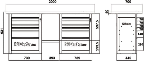 C59B-A-ENDURANCE WORKBENCH 6 DRAWERS