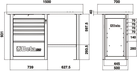 C59C-R-ENDURANCE WORKBENCH 6 DRAWERS