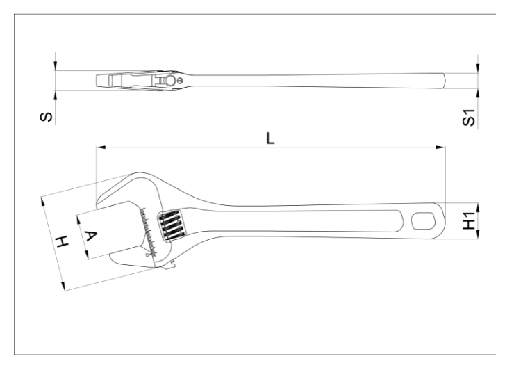 111E Adjustable wrenches with scales, chrome-plated