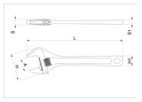 111E Adjustable wrenches with scales, chrome-plated