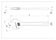 111E Adjustable wrenches with scales, chrome-plated
