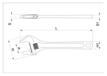 111E Adjustable wrenches with scales, chrome-plated