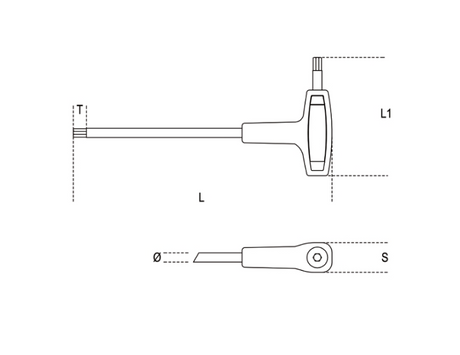 96T Offset Hex Key Wrench with High-Torque Handle