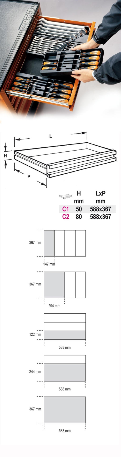 T45-HARD THERMOFORMED TRAY WITH 12 TOOLS